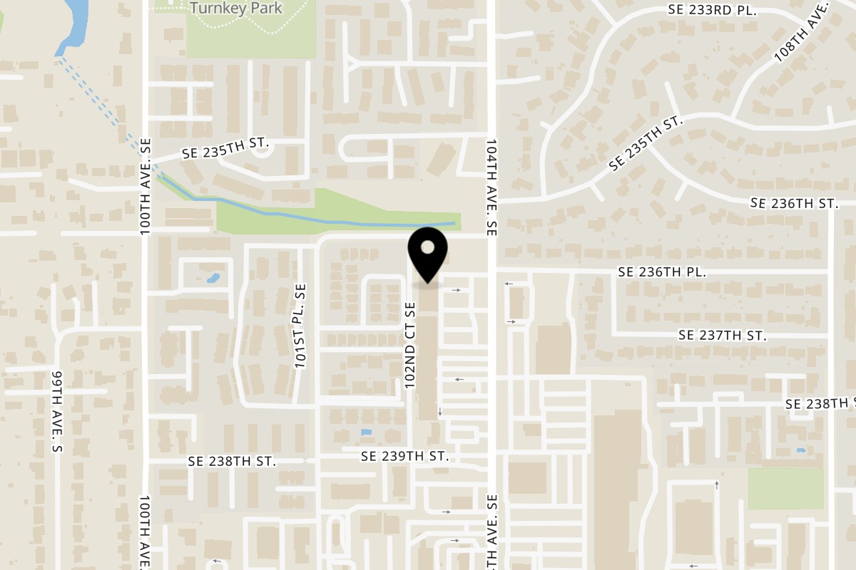 Map showing the location of Mirch Masala Town on 23617 104th Avenue Southeast in Kent